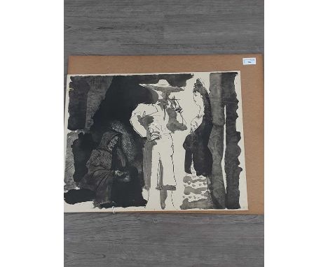 AFTER PABLO PICASSO,UNTITLED,print on paper, indistinctly numbered ???/500,overall size 42cm x 54cm,Unframed