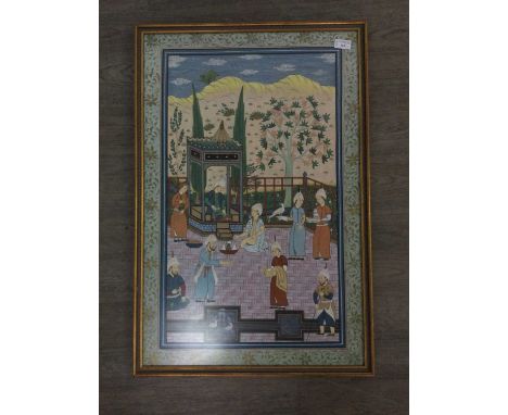 GROUP OF FOUR JAPANESE PRINTS,along with an Indian print (5)
