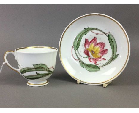 SUSIE COOPER FLORAL AND GILT DECORATED TEA SERVICE,comprising twelve cups, twelve side plates, eight saucers and a biscuit pl