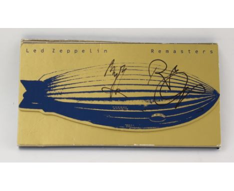 Led Zeppelin - autographed 'Remasters' four track CD sampler, signed by Jimmy Page and Robert Plant to the front