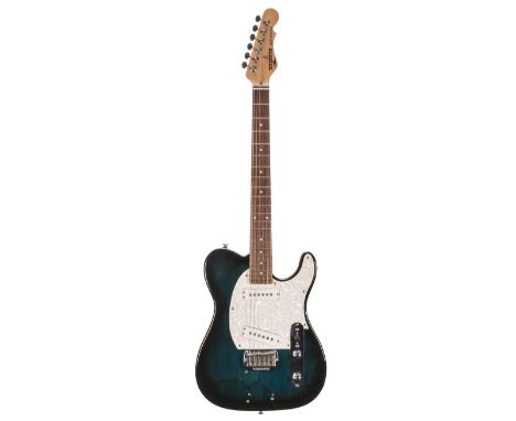2004 Tribute by G&amp;L ASAT Special electric guitar, ser. no. 04xxxx66; Finish: blue burst, vacant drilled holes to the top,