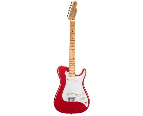 1981 Fender Bullet electric guitar, made in USA, ser. no. E1xxxx9; Finish: red, various imperfections and scratches; Fretboar