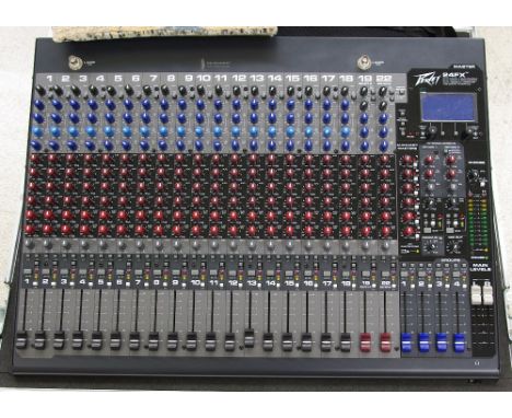 Peavey Master 24FX mixing console, with two lamp lights and within a heavy duty flight case