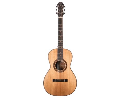 2012 Patrick James Eggle left-handed Celtic parlour guitar, made in England; Back and sides: mahogany; Table: spruce; Fretboa