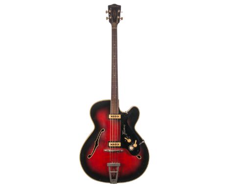 Pete Overend Watts (Mott the Hoople) - 1963 Framus Star Bass guitar, made in Germany, ser. no. 07814; Finish: rose burst, var