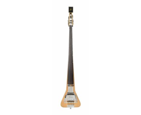Framus Triumph upright electric stick bass, made in Germany; Finish: natural; Fingerboard: rosewood; Electrics: working; Hard