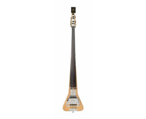 Framus Triumph upright electric stick bass, made in Germany; Finish: natural; Fingerboard: rosewood; Electrics: working; Hard