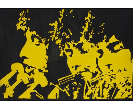 Bob Dylan - black and yellow screen print poster, circa 1968, 20" x 30"