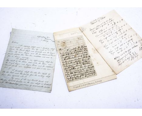 Nineteenth Century Original Letters of Railway Interest, two ink autograph letters signed - first dated 1826, from Lord Edwar