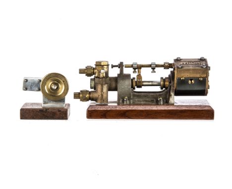 A Stuart Turner Direct-acting Steam Pump and small rotary engine, the pump with steam cylinder approx ¾" x 1", acting directl