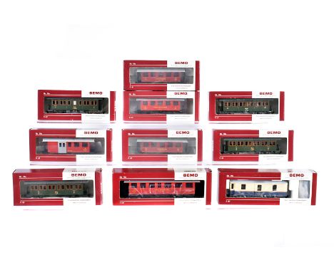 Bemo H0e/H0m Gauge Swiss Four and Eight Wheel Coaching Stock,  all boxed, eight wheeled Furkha Bergstrecke 3246 282 coach and