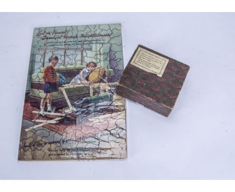 A Chad Valley Jigsaw (Issued To GWR Staff Only) 'Lost in Transit!', boxed card example complete and assembled, depicting two 