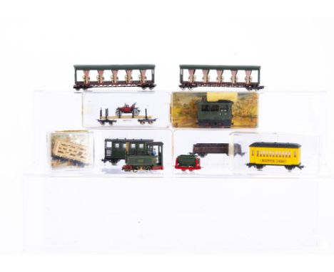Eggerbahn and Jouef 9mm Gauge Engines and Rolling Stock, cased examples by Eggerbahn, 1006EB Fiery Elias steam tram 102 in gr