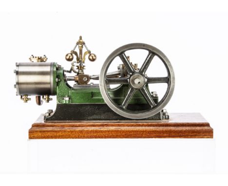 A Stuart Turner No 9 Single-cylinder Horizontal Engine, with 1½" x 1½" cylinder and 5" diameter flywheel, neatly made and fin