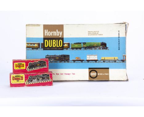 Hornby-Dublo 00 Gauge 2-Rail late issue 2034 'The Royal Scot' Passenger Train set and additional Tank Locomotive, set compris