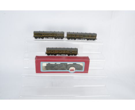 Dapol 00 Gauge Somerset and Dorset Joint Railway Locomotive and SDJR Ratio kit built Coaches, Locomotive in blue No 45, some 