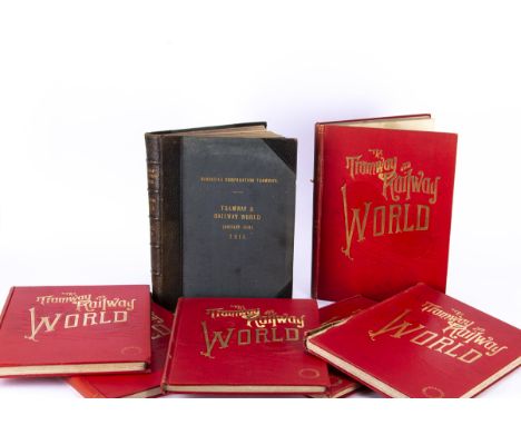 Tramway &amp; Railway World 1914-1917, bound in seven volumes, the first volume January-June 1914 inscribed on cover Newcastl