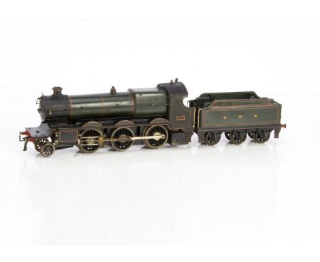 A partially-repainted Bassett-Lowke 0 Gauge live steam GWR 'Mogul' 2-6-0 Locomotive and Tender,  in partially repainted lined