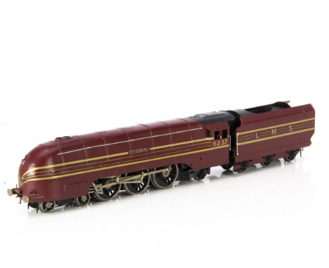 A Finescale 0 Gauge 3-rail LMS Stanier 'Coronation' class streamlined 4-6-2 Locomotive and Tender, appears to be a commercial