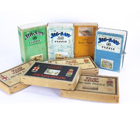 GWR Jigsaw Puzzles, a collection of boxed examples all unchecked for completeness, Cheltenham Flyer, King Arthur on Dartmoor,
