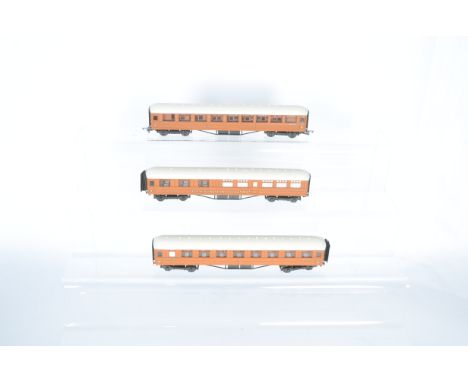 Ian Kirk or similar 00 Gauge LNER kitbuilt Teak Coaches, First Class Restaurant Car, All Third open and First/Third Corridor,