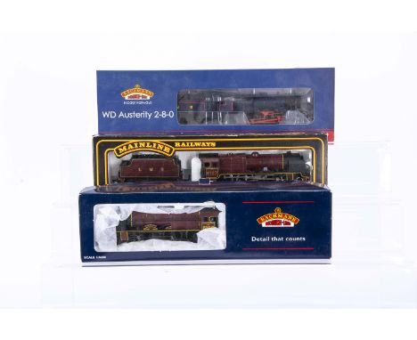 Bachmann and Mainline 00 Gauge maroon LMS and blue Longmoor Military Railway Steam Locomotives, Bachmann 31-280 Parallel Boil
