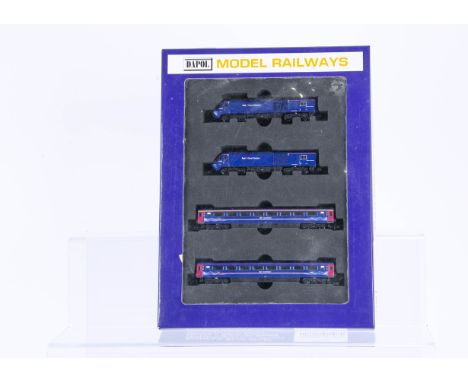 Dapol N Gauge First Great Western High Speed Train, a boxed 2D-019-002 Class 43 four car high speed train all in blue/red Fir