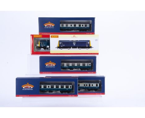 Hornby 00 Gauge BR Diesel and Bachmann BR Coaches, Hornby R3373 BR blue Class 71 71012 Electric Locomotive, Bachmann BR MK1 b