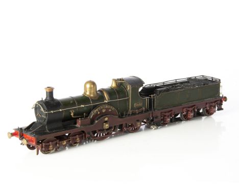 An 0 Gauge 3-rail/stud contact GWR 'Achilles' class 4-2-2 Locomotive and Tender, neatly built to earlier standards, believed 