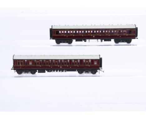 Pair of 00 Gauge Kitbuilt GWR pre-grouping maroon Coaches, All Third and First/Third/Luggage, both built and finished to a ve