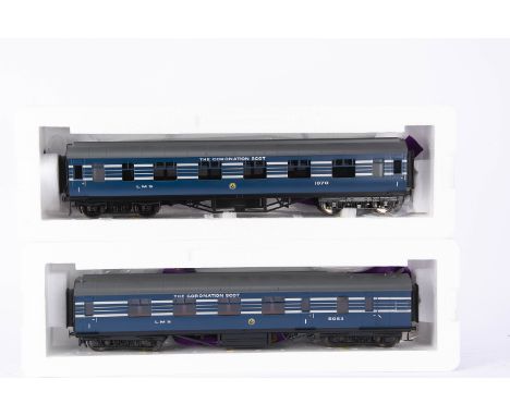 MTH Finescale 0 Gauge LMS Coronation Scot Coaching Stock, All 1st 1070 and Brake 1st 5053, in original boxes and single outer