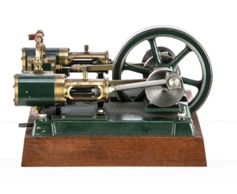 A Live Steam twin-cylinder 'Gryphon' Horizontal Steam Engine by Cotswold Heritage Models, a moderate-sized engine with approx