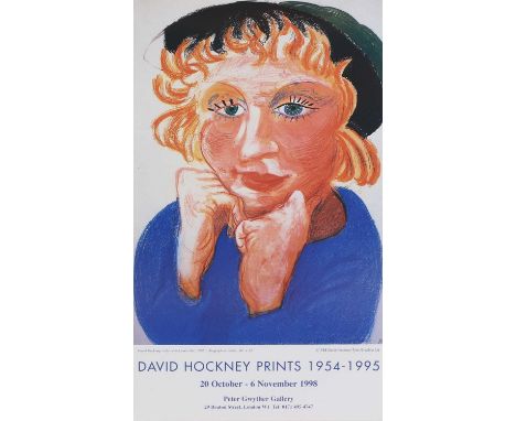 David Hockney OM CH RA (b.1937) 'Celia with Green Hat'offset lithograph in colours, 1998, published for the exhibition 'David