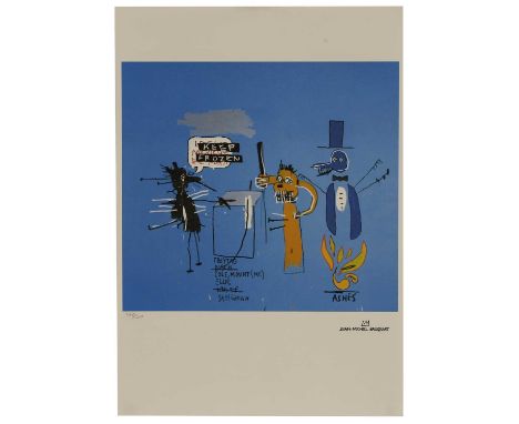 After Jean-Michel Basquiat 'Keep Frozen'offset lithograph in colours, numbered '340/500' in pencil l.l., bears printed signat