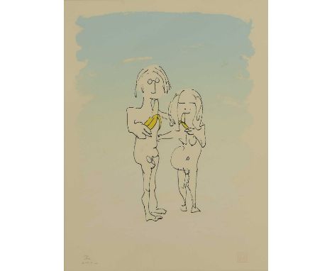 ▴ John Lennon (1940-1980) and Yoko Ono (Japanese, b.1933) 'Two Virgins'serigraph in colours, signed by Yoko Ono and numbered 