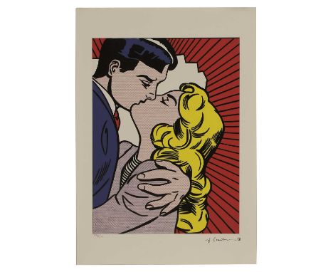 After Roy Lichtenstein 'Kiss III', 1962offset lithograph in colours, 1996, numbered '20/150' in pencil l.l., bears printed si