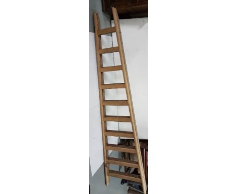 Large pine A-shaped "orchard" ladder, 3m high