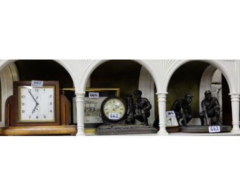 Genesis ornament (“Final Putt”), Juliana golfer’s clock, travelling alarm clock, L KERSH of London “Chevrolet 1921” horologic