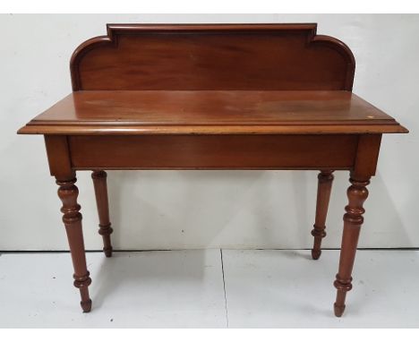 19th C mahogany console table with a raised gallery, 50”w x 47”h x 22”d