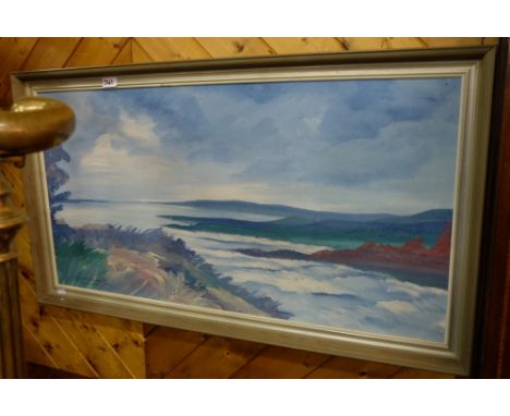 2 Horse Prints (after Bennett), Abstract Print &amp; an oil - Seascape by Raoul, 1976 (4)