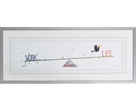 Michael Ferner (Austrian, born 1969), 'Work Life Balance', limited edition print, signed and numbered 73/99 in pencil, 29" x 