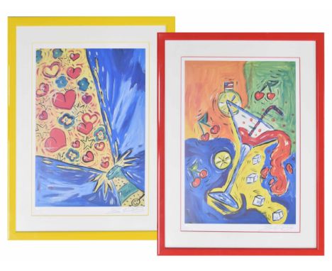 Stanley King (20th century) - 'Brand New Year' and 'Happy Hour', limited edition prints, signed and numbered 427/950 in pen, 