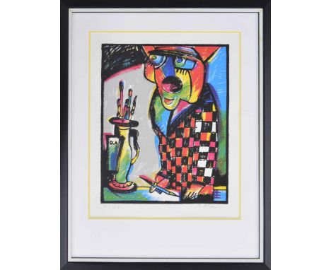 Otmar Alt (German, born 1940), 'The Painter', limited edition print, signed and numbered 44/150 in pencil, 17" x 21", framed 