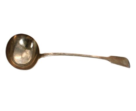 William IV silver ladle, maker Charles Boyton, London 1836, 12.75" long, 6oz t 
