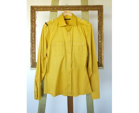 A Gucci shirt, yellow, Gucci stripe detail to epaulette, 16.5'' collar
