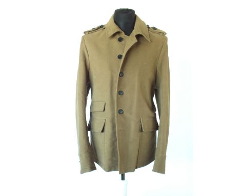 A Gucci coat, brown moleskin, patch pockets, contrast lining, Italain size 52, 100% cotton