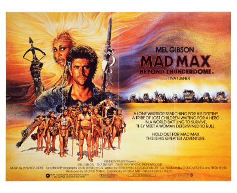 Original vintage movie poster for Mad Max Beyond Thunderdome, a 1985 Australian dystopian action film directed by George Mill