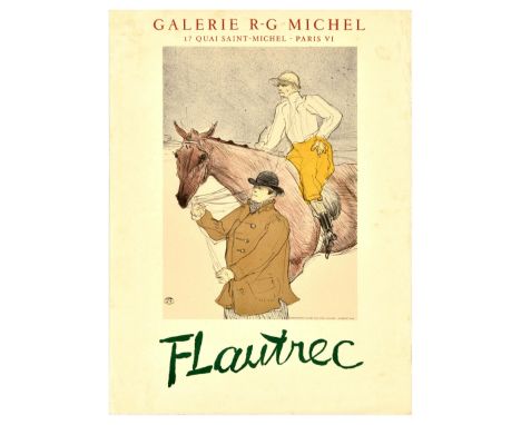 Original vintage advertising poster for the French artist Henri de Toulouse-Lautrec (1864-1901) exhibition at the Galerie R-G