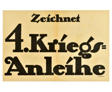 Set of six original antique World War One posters for war loans and post-war currency issues. 1. Educational lecture about Re
