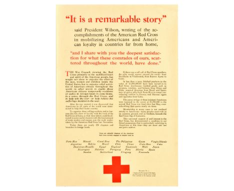 Original antique World War One poster - "It's a remarkable story," said President Wilson, writing of the accomplishments of t